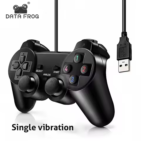 Data Frog Wired USB Game Controller For PC Joystick Vibration Controller WinXP/Win7/Win8/Win10 Compu