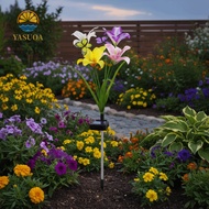LARGLO Outdoor Garden Lights, Butterfly Design Flower Decor Solar Garden Lights, Butterfly Iris Wate