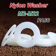 [MX] White Nylon Flat Washer m3m4m5m6m8m10m12 White Plastic Washer Round Insulation Screw Washer Ext