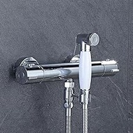 Bidet Tap Sprayer Wall Mounted Toilet Kit Thermostatic Mixer Bidet Shower Spray Set Bidet Faucet Bathroom Bidet Shower Hand Held Bidet Sprayer Gun Bathroom-Chrome-A