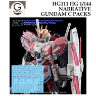 WATER DECAL [G-Rework] HG111 Narative GUNDAM C PACKS HG 1/144 SLIDE 111