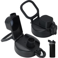 Penutup Botol Air Plastik dan Keluli Tahan Karat Auto Flip Lid Hitam, Penutup Ganti untuk Botol Air 