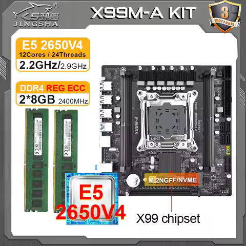 JINGSHA X99M-A motherboard kit xeon x99 2650 v4 brazil motherboards DDR4 complete kit x99 board supp