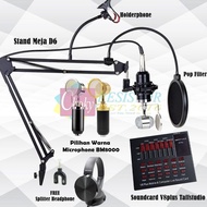 Paket Lengkap Full Set Microphone Condenser BM8000 dan Soundcard