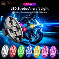 FLYTOP USB Rechargeable 5SMD LED Aircraft Light with 8 Colors Remote Strobe Warning Lamp for Car Mot