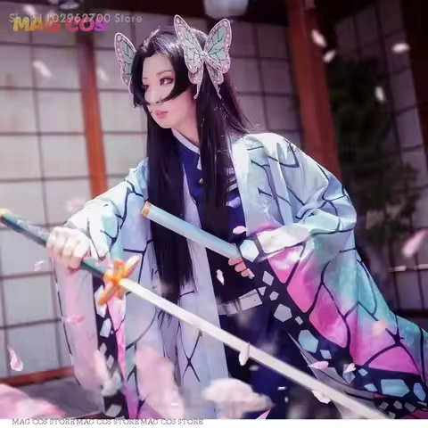 Adult Kids Shinobu Kanae Anime Cosplay Costume Cosplay Clothes Kochou Butterfly Clip Women Uniform D