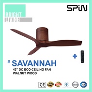 SPIN 43/52/60" Savannah DC-Eco Ceiling Fan with 20W Dimmable LED Light Kit