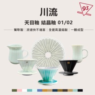 [Free Filter Paper/Coffee Beans] Chuanliu Filter Cup Tianmu Glaze Crystal Glaze Fast Flow Not Blocki