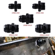 Male Adapter AN6  Fitting Black ORB-6 /-10 /-10 O-ring Boss to AN8 8AN AN10/ 6061-T6 aluminum  Flare