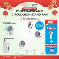 F1 Rechargeable Portable Stand Fan Kipas Angin Berdiri Office Indoor Event Birthday Gift Hadiah