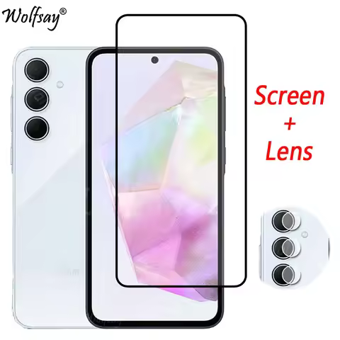 Full Cover Glue Tempered Glass For Samsung Galaxy A35 Screen Protector For Samsung A35 5G Camera Gla