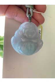 天然翡翠A貨冰潤哈哈笑大佛公(綁繩)吊飾