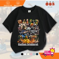 Baju Budak Lelaki Anomali Tung Tung Sahur Unisex 100% Cotton Short Sleeve Cartoon Print Tshirt Size 