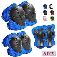 6PCS Youth Protective Gear Set, Knee Wrist Elbow Guard Pads Bicycle Skateboard Ice Skating Knee Prot