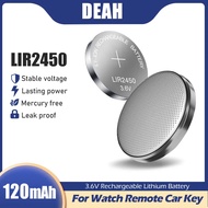 New LIR2450 LIR 2450 3.6V 120mAh Rechargeable Lithium Battery For Remote Control Watch Button Cell R