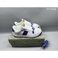 Gucci White Blue Shoes Genuine Leather Men Women All-Match Couple Sports Shoes Casual Sneakers