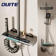 QUITE ระบบฝักบัวเรนชาวเวอร์จอแสดงผลเทอร์โมดิจิตอลอัจฉริยะชุดฝักบัวคีย์เปียโนชุดฝักบัวอาบน้ําอ่างอาบน