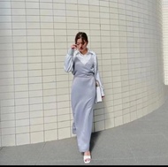 LONG DRESS SATIN TEBAL / TERMURAH / (DRESS NYA SAJA )  / DRES SATIN KONDANGAN / KIMONO SATIN