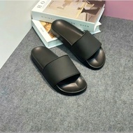 Men's and Women's sandals with rubber straps, plain black and white, simple, classy, easy to coordin
