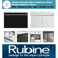 Rubine Gemello 80cm Stainless Steel Vanity Cabinet 2 Doors