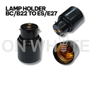B22 TO E27 Lamp Holder BLACK - Bulb BC Convert TO ES SE222