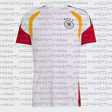 Germany National Team Retro 2006 Home Jersey White Red Yellow Football Shirt