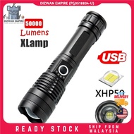 50000 lumens XLamp XHP50 most powerful flashlight usb Lampu Suluh LED