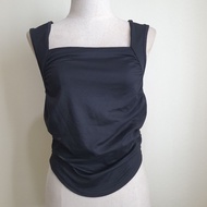 Square Neck Tank Top LoVito Brand Size M Crop Pleated Waist