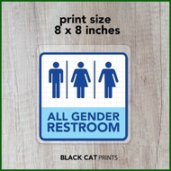 ◧  ▾ All Gender and PWD Restroom Signs / Laminated Signages / Sign Boards