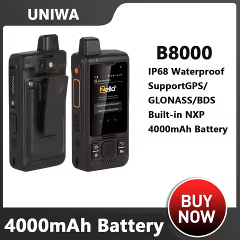 UNIWA B8000 Zello Walkie Talkie POC Phone IP68 Waterproof SmartphoneAndroid 8.1 2.4Inch 4G LTE Quad 