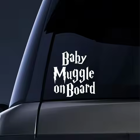 Baby Muggle on Board Decal Car Funny Sticker Truck Rear Windshield Door Window Kids on Board Vinyl D