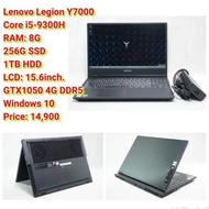 Lenovo Legion Y7000 Core i5-9300H RAM: 8G  256G SSD  1TB HDD LCD: 15.6inch. GTX1050 4G DDR5 Windows 10 Price: 14,900