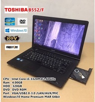 โน๊ตบุ๊คมือสอง Notebook TOSHIBA B552/F Core i5-3320M(RAM:4GB/HDD:320GB) ขนาด 15.6นิ้ว