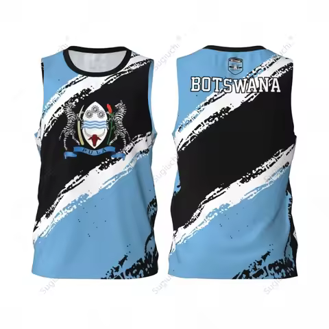 Men Basketball Sports Botswana Flag Running Fitness Multifunction Jersey Sleeveless shirt Custom Nam