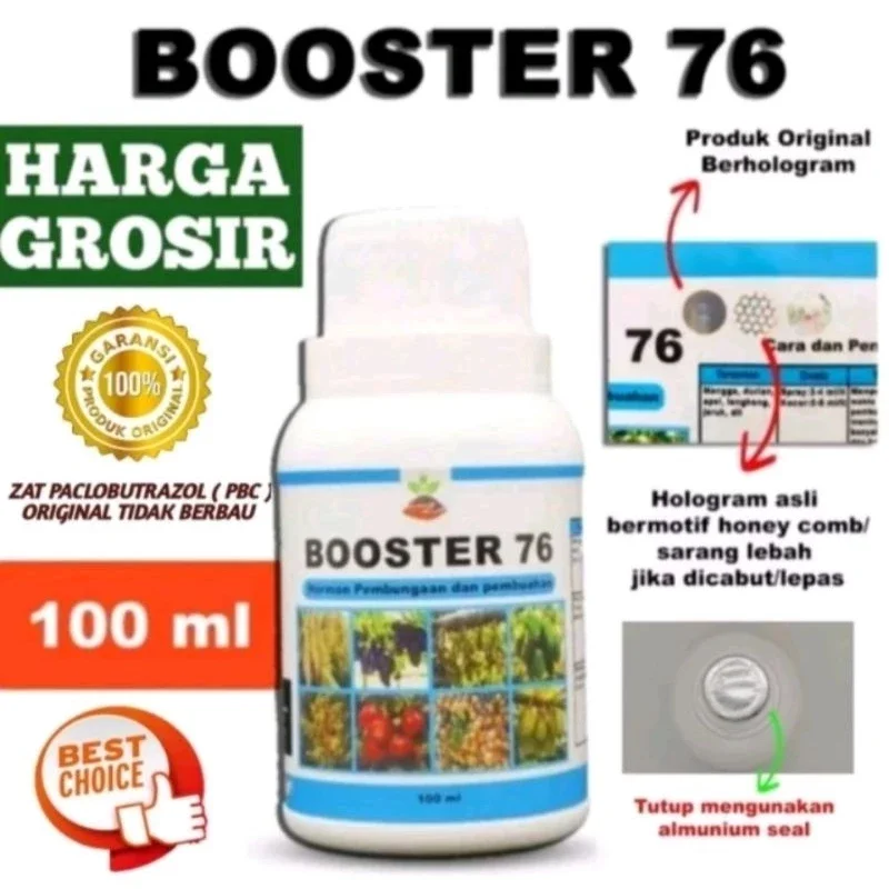 BOOSTER 76 Kemasan 100 ml / Pupuk Organik Cair Pembesar Pelebat Tanaman Buah dan Sayur