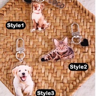 1pc Custom Pet Keychain Pendant With Personalized Photo Of Cat Or Dog, Custom Acrylic Pendant As A S