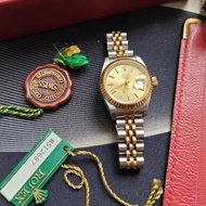 Rolex 69173 勞力士日誌女裝18K黃金金銀潤