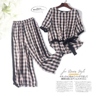 Copper Ammonia Silk Cool Summer Light Mature Style Ladies Suit Short Front Short Back Long Loose T-S