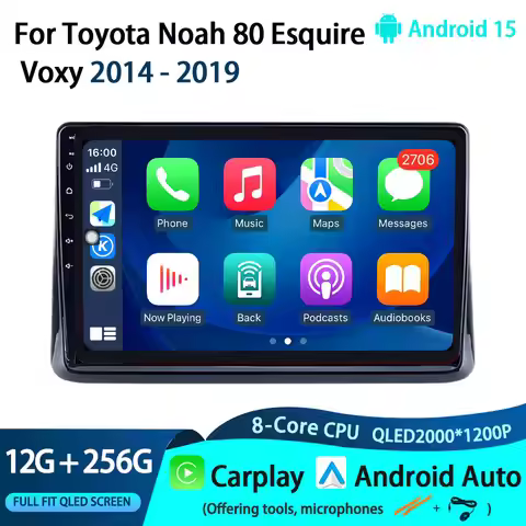 10 '' Wireless Carplay Android OS for Toyota Noah 80 Esquire Voxy 2014 - 2019 GPS Car Video Multimed