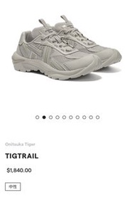 Onitsuka Tiger 灰色厚底休閒鞋 US8.5