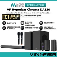 VINNFIER VF HYPERBAR CINEMA DA520 1300W DOLBY ATMOS 5.2.4 SOUNDBAR WITH BLUETOOTH KARAOKE SYSTEM SPE