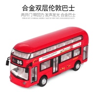 Bus toy model double-decker bus bus passenger car alloy toy car simulation car model