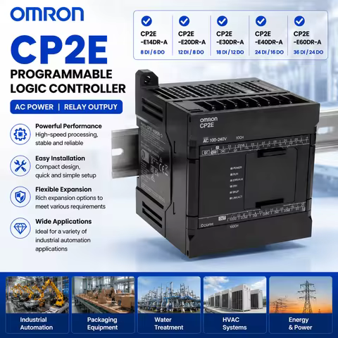 Omron CP2E PLC CP2E-E14DR-A E20DR-A E30DR-A E40DR-A E60DR-A Programmable Logic Controller Relay Outp