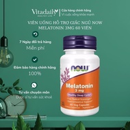 VIÊN UỐNG HỖ TRỢ GIẤC NGỦ NOW MELATONIN 3MG 60 VIÊN | MPNTShop