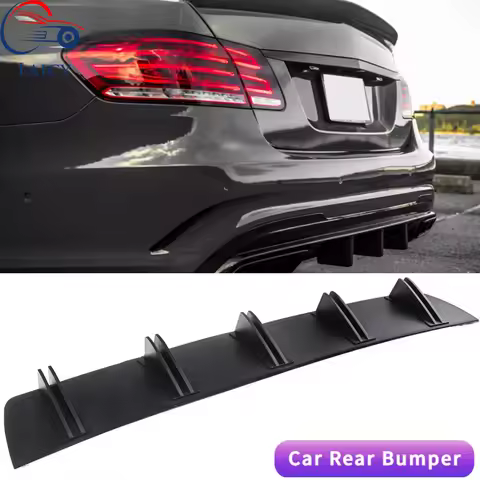 LAICY For Benz W212 AMG E63 Car Rear Diffuser Shark Fins Bumper Splitter Chin Spoiler Lip Black Shun
