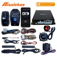 Manlubao Mobile App PKE Smart LCD Key Car Alarm System Keyless Entry Push Button Start Remote Start 