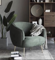單人絲絨小沙發 single velvet sofa
