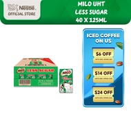 [Carton] MILO UHT Less Sugar Chocolate Malt Packet Drink (4 x 125ml)