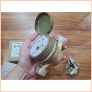 ✗ ✟ ☎ Great Volume Water Meter Authentic / GV Brass Metal Water Submeter with Coupling 1/2" 15mm Su