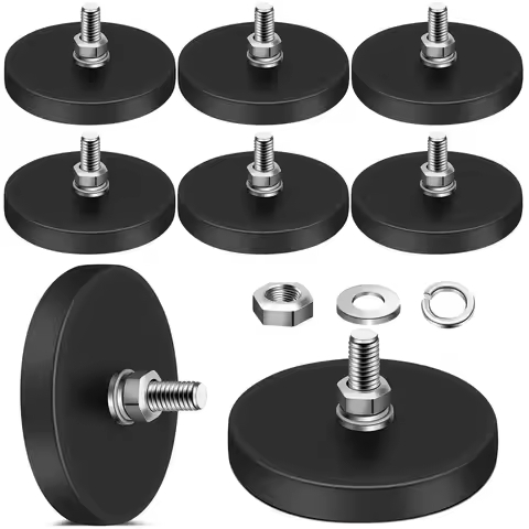 2/4pcs 88/66mm Magnetic Base Rubber Coated Neodymium Pot Magnets Suction Cup Mounting Bracket bolt b